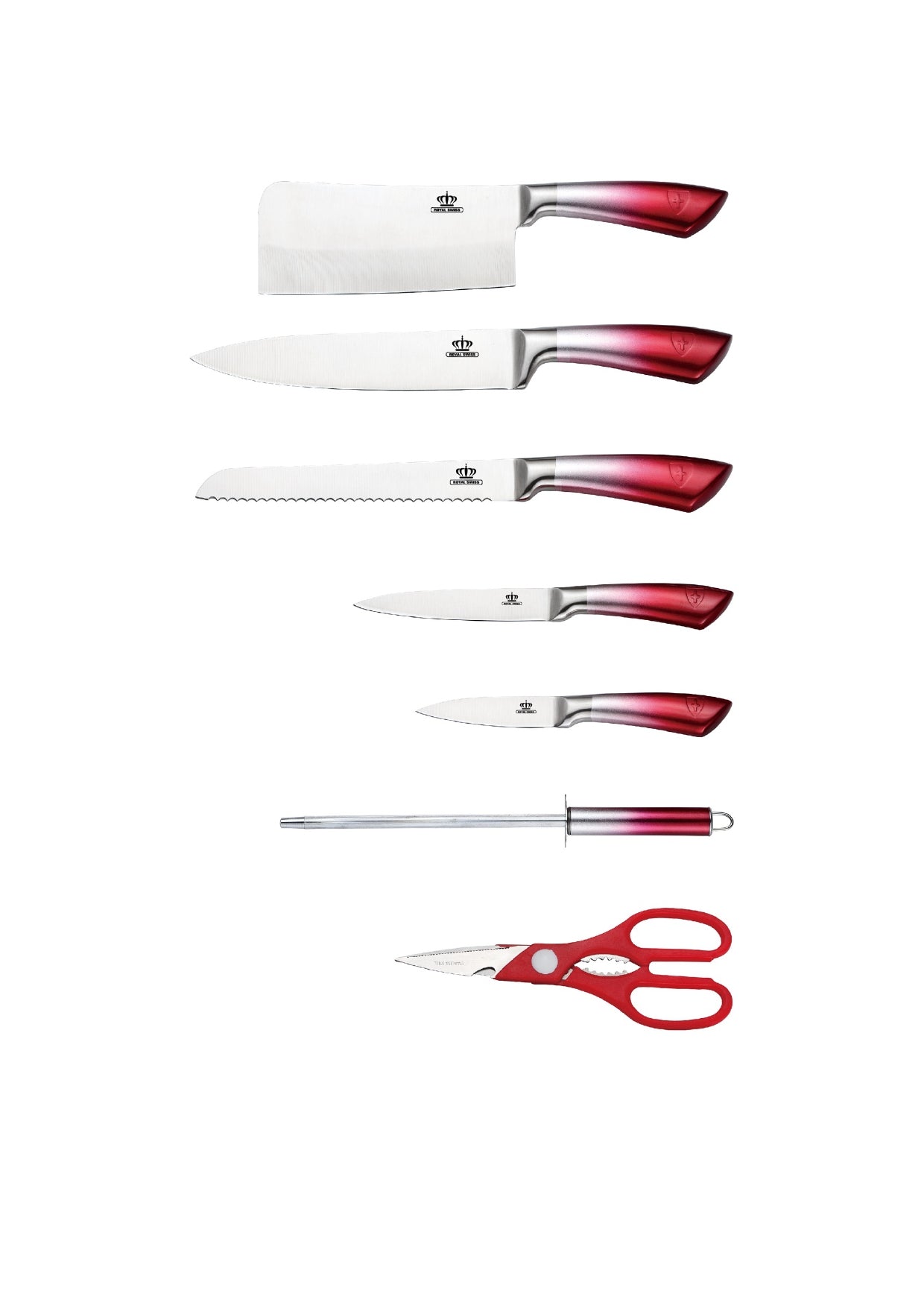 8 Pieces Knife Set - Red | Purple | Gold