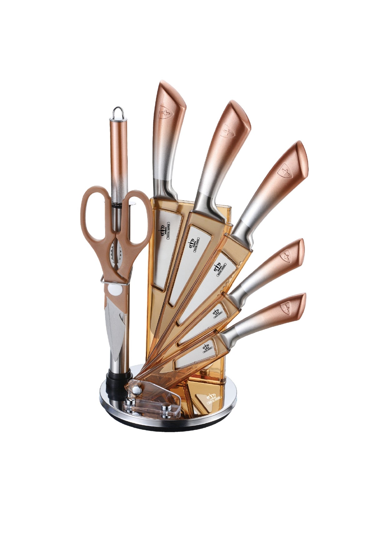 8 Pieces Knife Set - Red | Purple | Gold