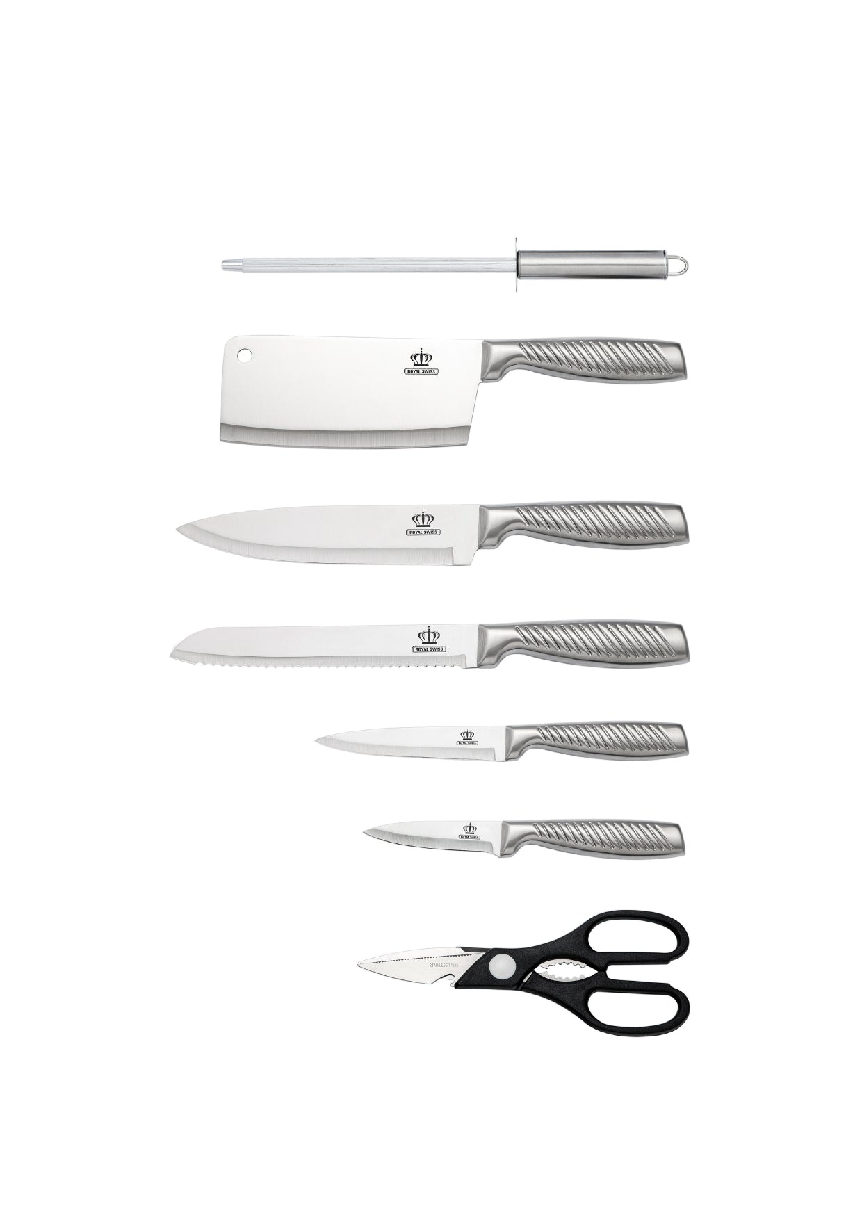 8 Pieces Knife Set - Red | Black | Silver