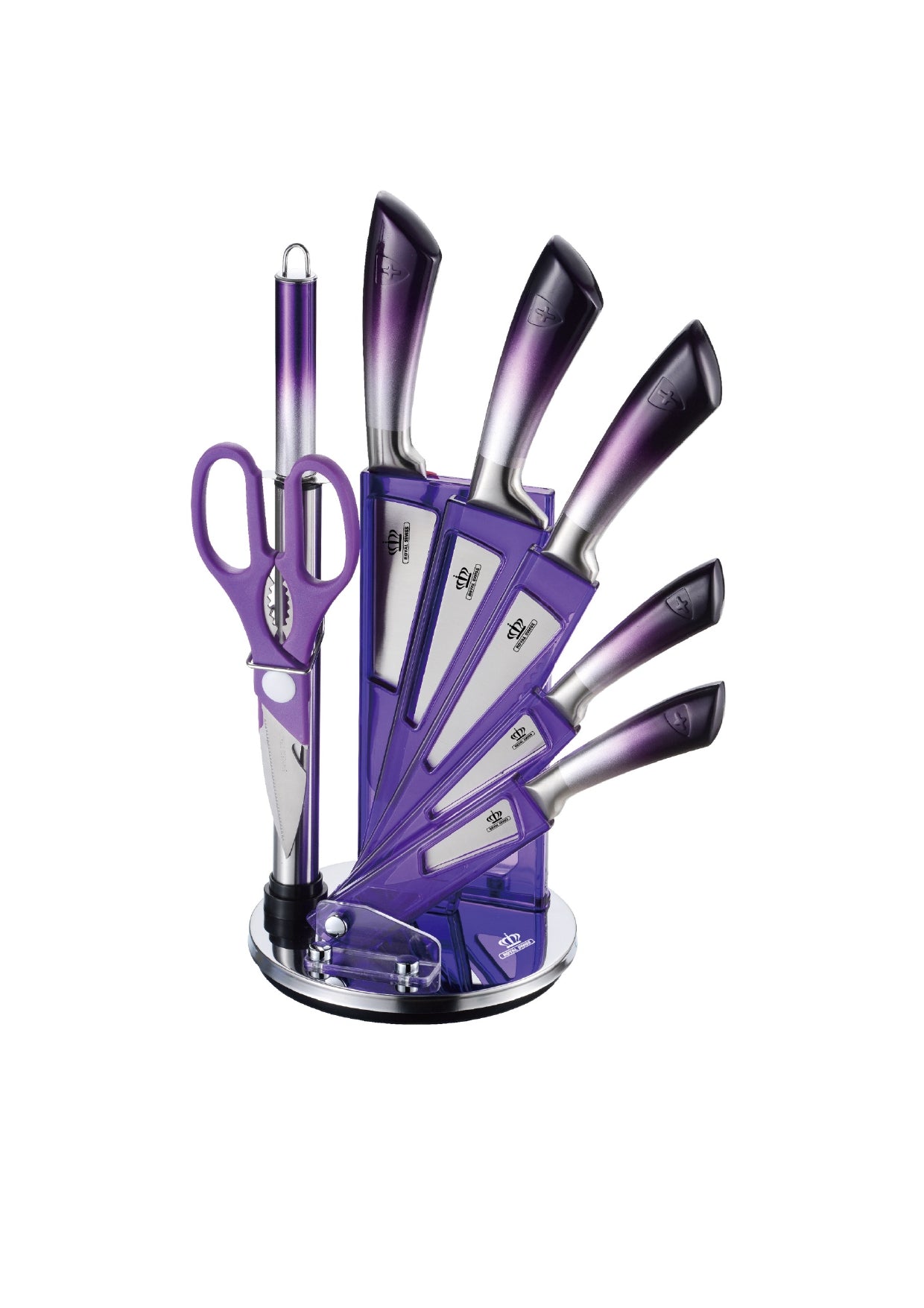 8 Pieces Knife Set - Red | Purple | Gold