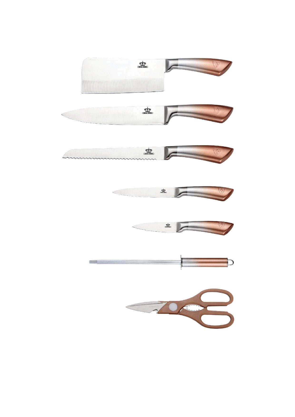 8 Pieces Knife Set - Red | Purple | Gold