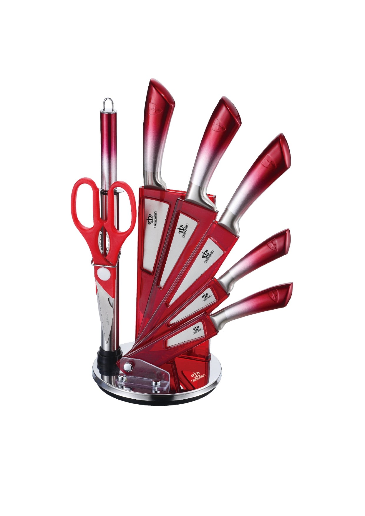 8 Pieces Knife Set - Red | Purple | Gold