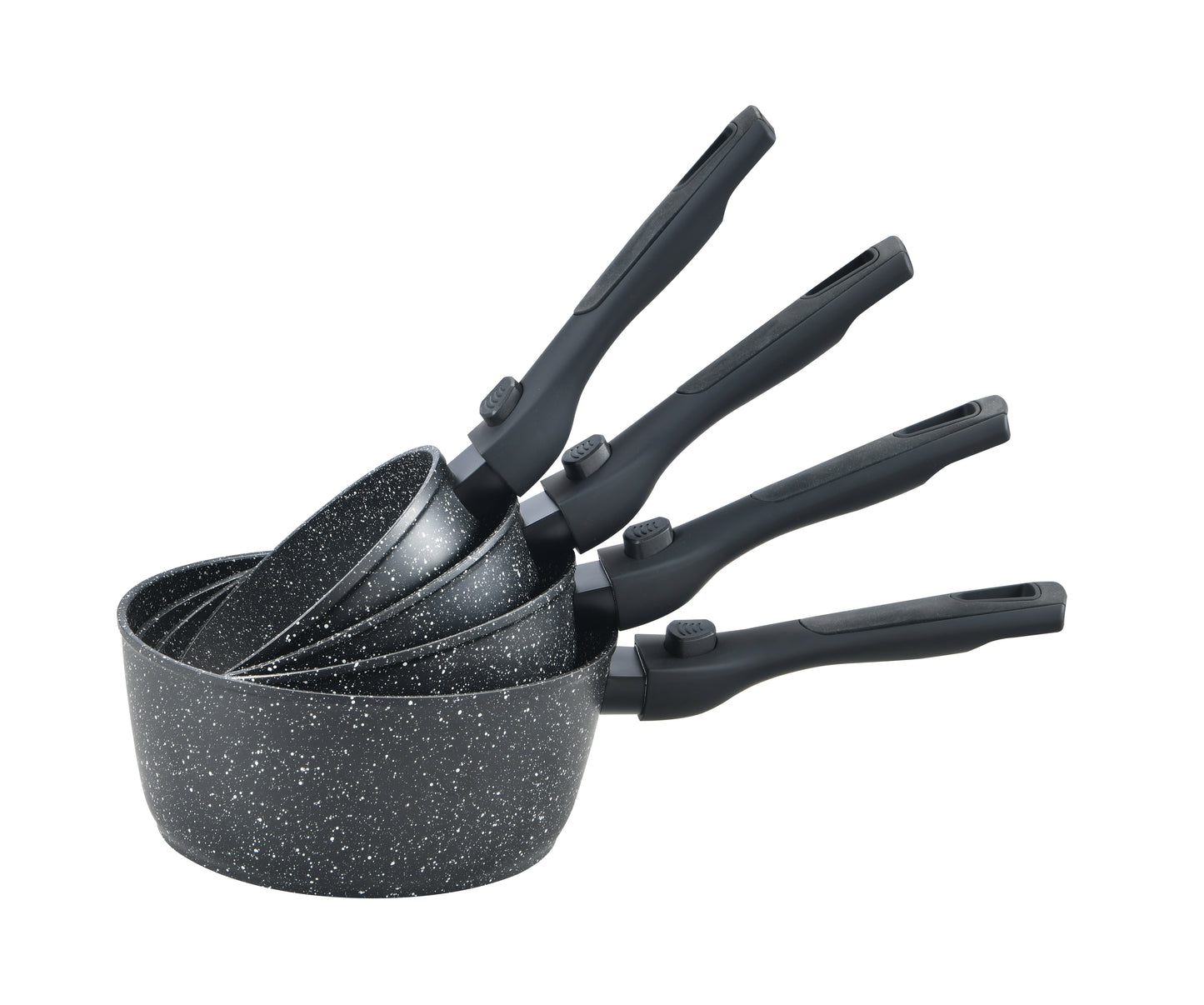 4 Pieces Detachable Saucepan Set - Black | Beige