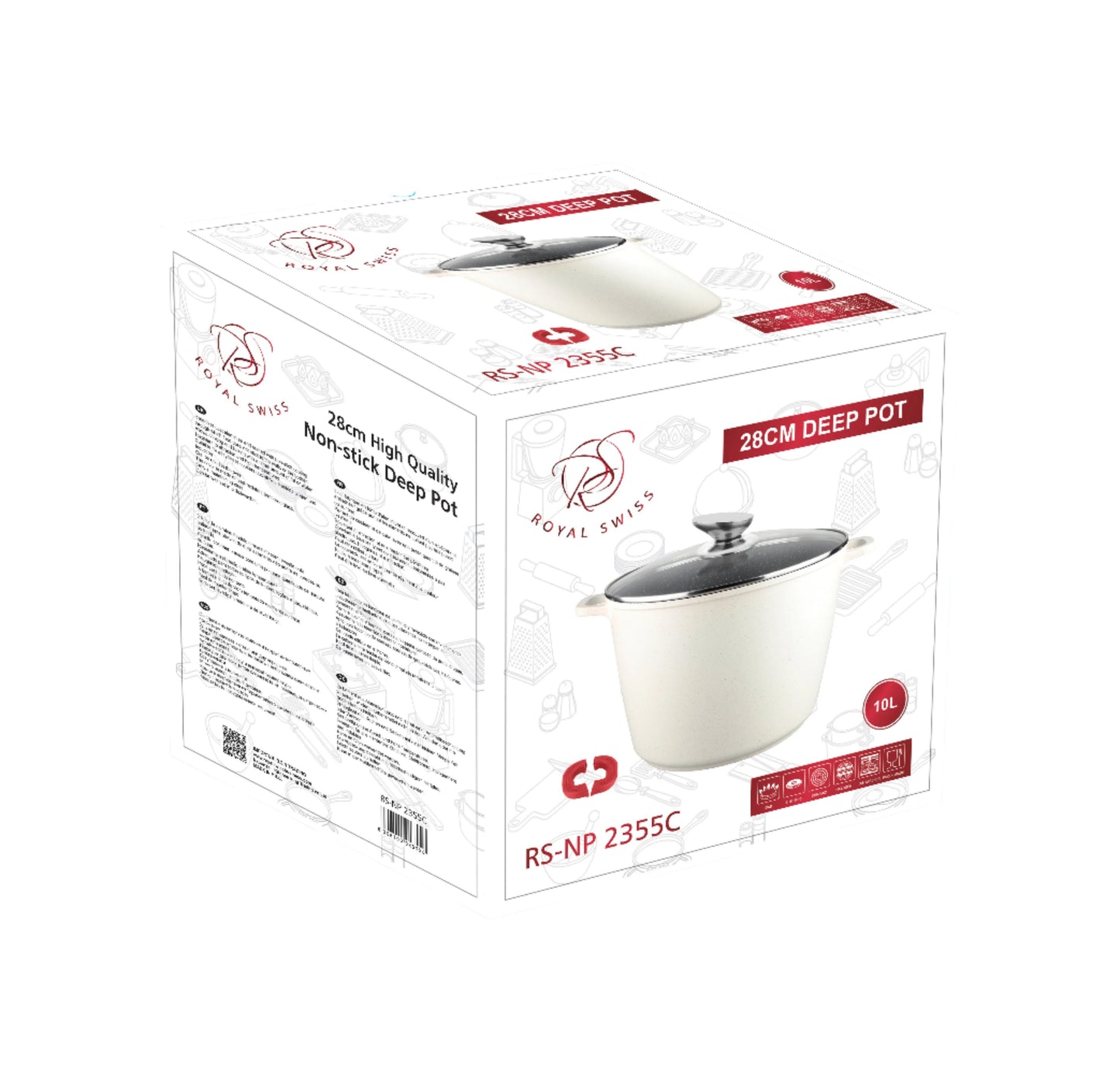 Stock Pot - White | Grey - 24cm | 28cm