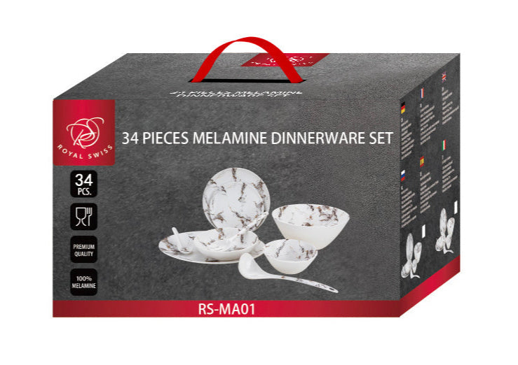 34-delige marmeren serviesset