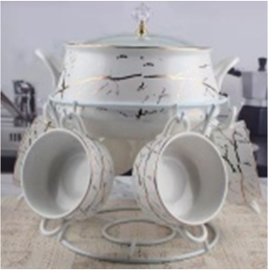 9 Pieces Tureen Set - Black | White