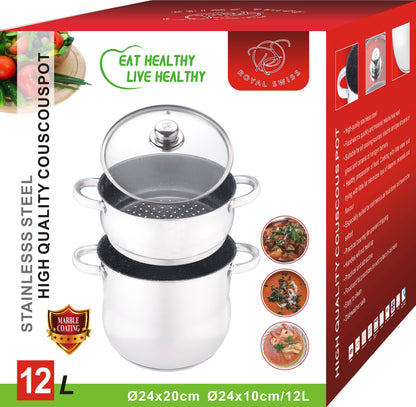 Couscouspan van roestvrij staal - 8L | 12L | 14L