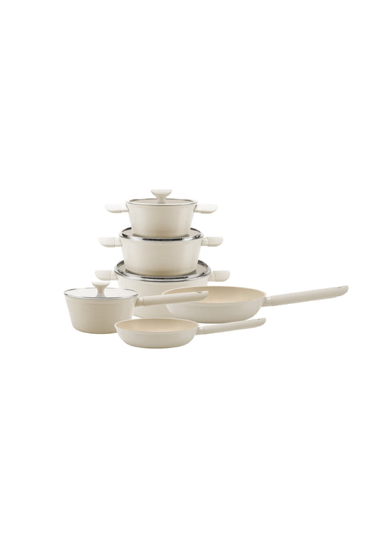 6 Pieces Cookware Set - Beige | Pink | Grey | Black