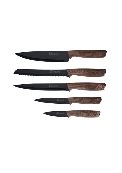 5-delige messenset - Zwart | Bruin | Multicolor