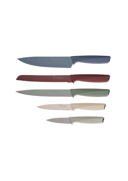 5-delige messenset - Zwart | Bruin | Multicolor