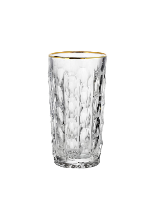 6 Pieces Glass Set with Gold Rim