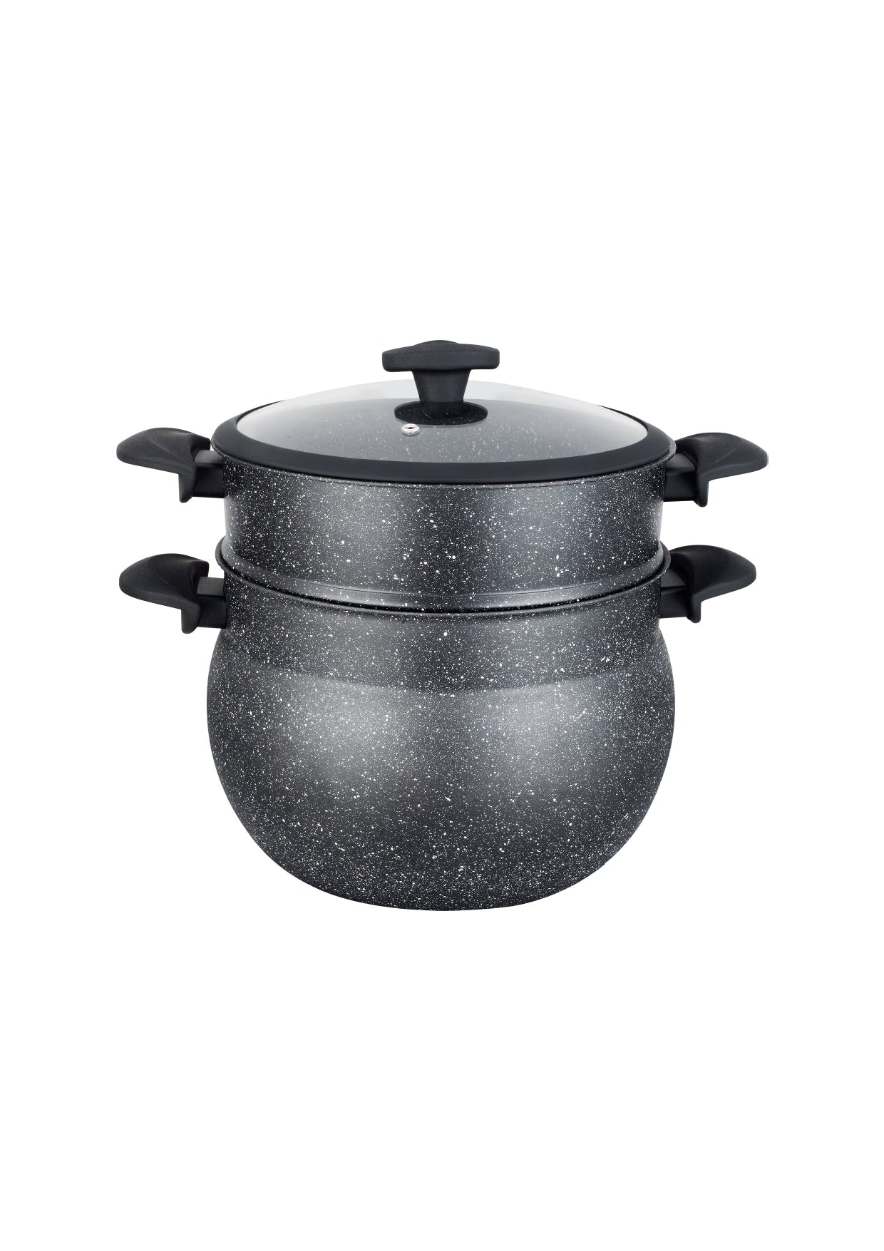 Black Stone Plated Couscous Pot - 4L | 8L | 10L | 12L | 14L