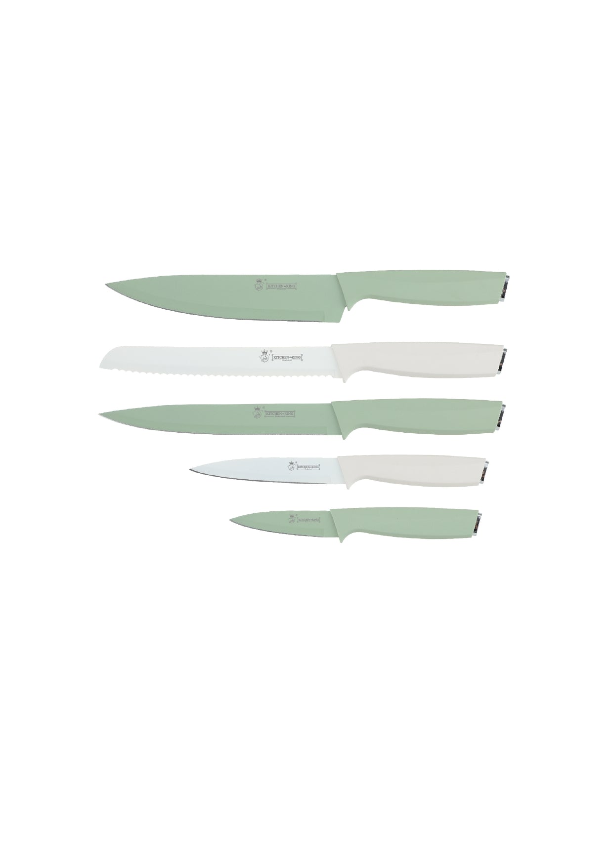 5 Pieces Knife Set - Green | Black | Multicolour