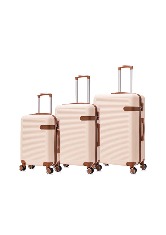 3 Pieces Suitcase Set - Beige | Black | Brown