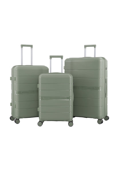 3-delige kofferset - Roze | Groen | Beige