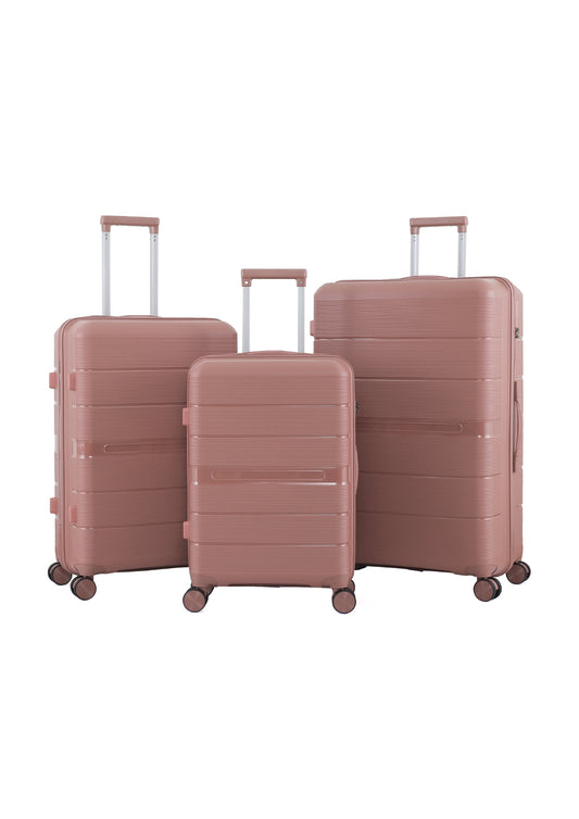 3 Pieces Suitcase Set - Pink | Green | Beige