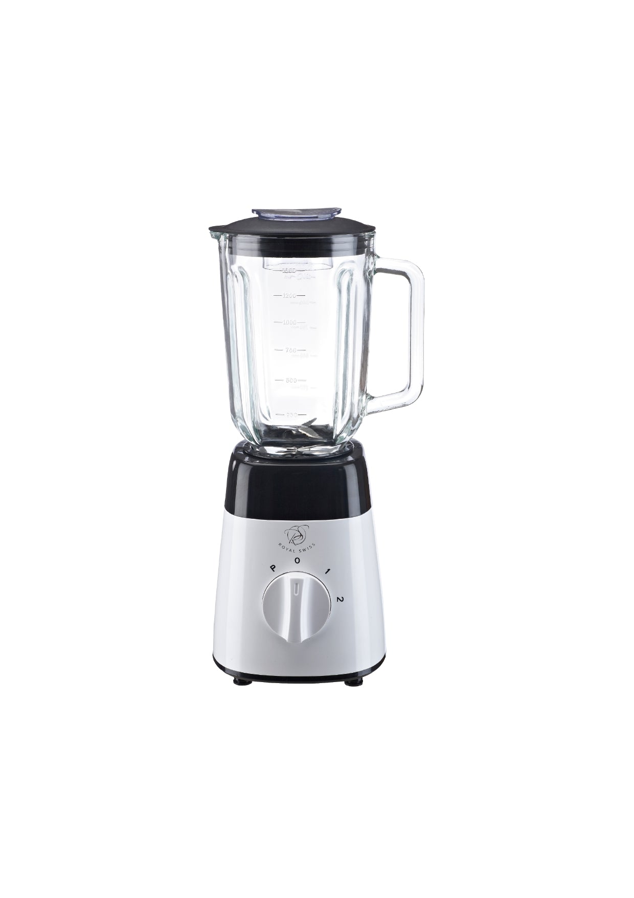 Plastic Blender with Glass Jar - Black | White