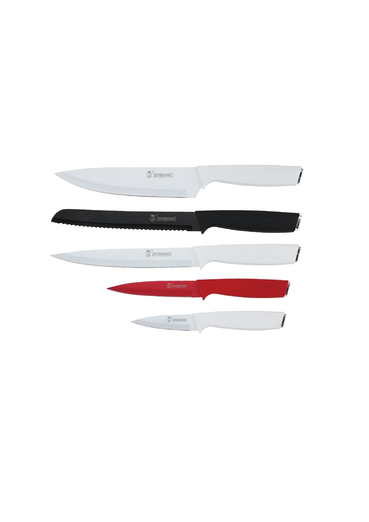 5 Pieces Knife Set - Green | Black | Multicolour