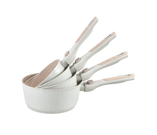 4-delige afneembare steelpanset - Zwart | Beige