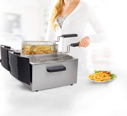 Frituurpan met twee compartimenten - 6L