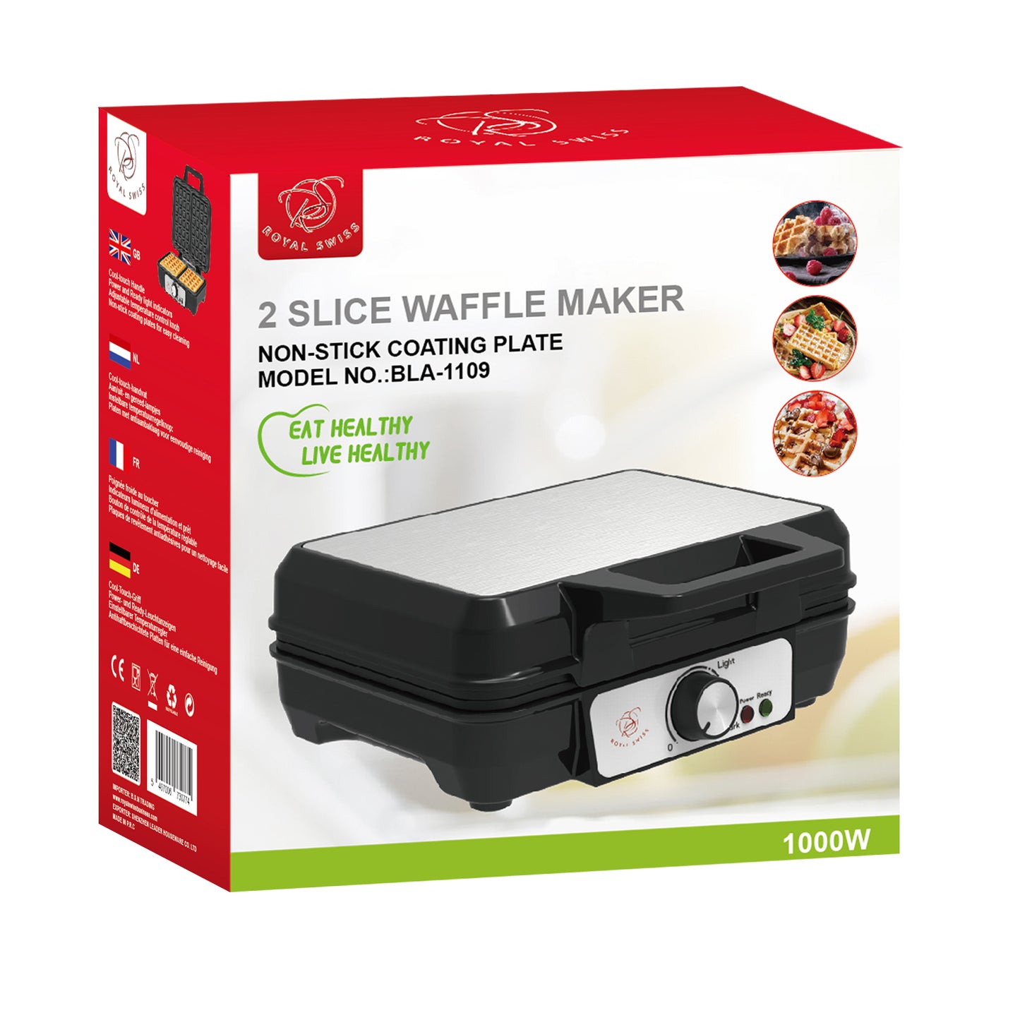 Waffle Maker with Temperature Adjuster - 2 Slices