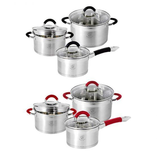 3 Pieces Cookware Set - Black | Red