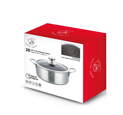 Drielaagse braadpan van roestvrij staal - 20 cm | 24 cm | 28 cm