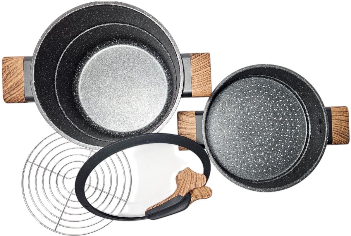 6.5L Couscous Pot - Black | Beige